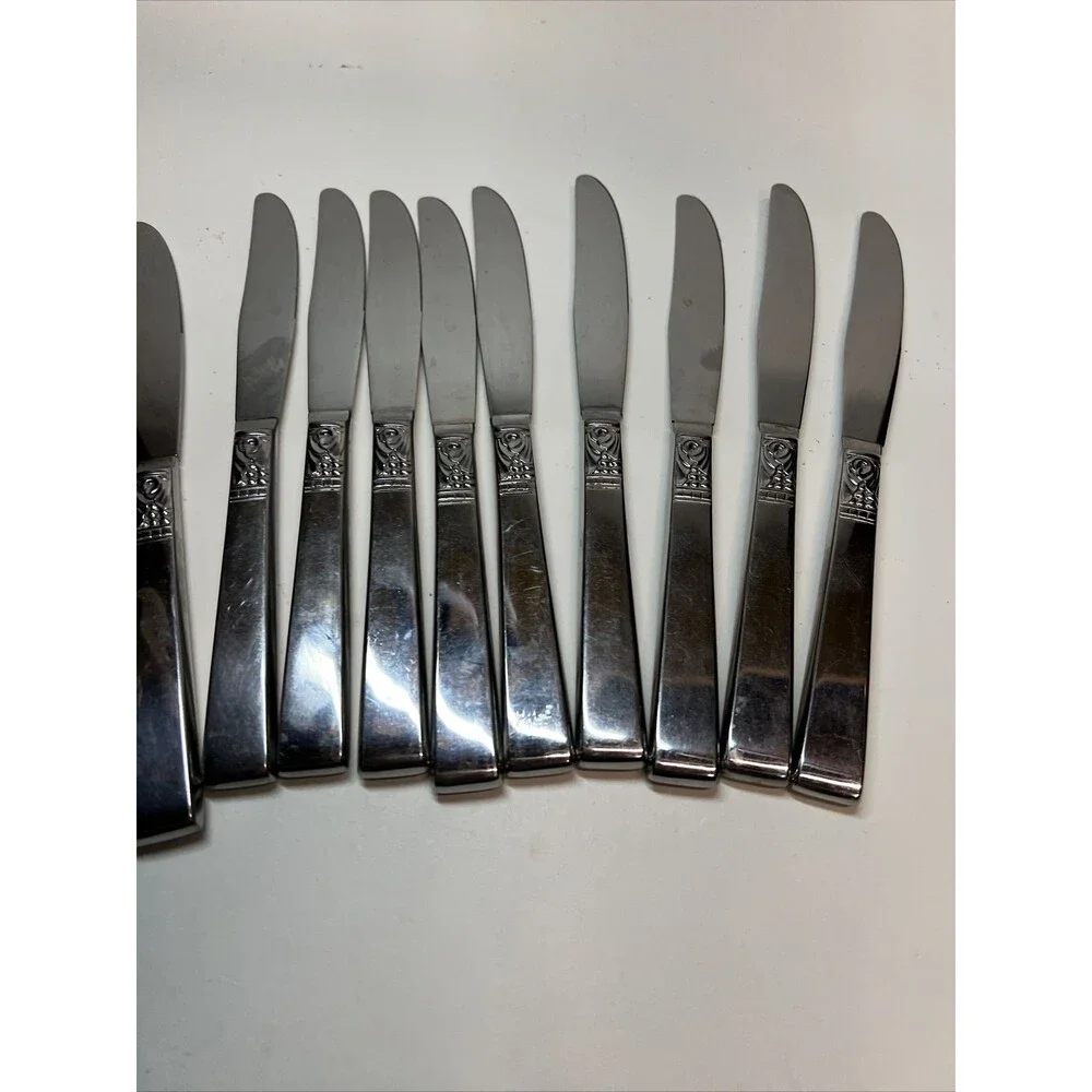 Oneida︱ Wm A Rogers︱  Stainless︱ Northland Dinner Knives︱ Set of 10︱Good Cond